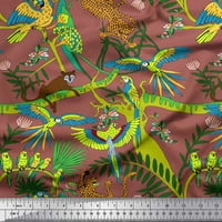 Tkanine Tkanine Soimoi pamučne patke, papagaj i leopard džungl tiskani zanata tkanina sa dvorištem širom