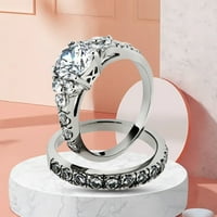 Anvazise 1pc Izvrsno glatko površinski vjenčani legura Simple Kubična cirkonija njezina prstenova šarm nakit za žene SAD 7