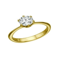 D-F vs Moissinite angažman prsten okrugli oblik 14K zlato