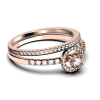 Zasljepljujući minimalistički prsten za morgatit i dijamantski mouznite, vjenčani prsten, jedan odgovarajući
