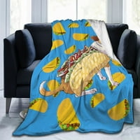 Corgi Burrito tortilja pokrivač, meka flanelna plišana bacanje pokrivača ugodne deke za krevet, kauč,
