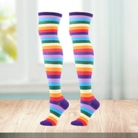 Kiskick je prugao preko koljena visoke čarape - par dodataka za visov elastičnost, dodatno duge neprozirne trake za djevojčice