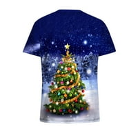 Ženski božićni piling vrhovi V-izrez Xmas Xmas Tree Ispis T majice Plus size Radna odjeća Nurse Uniform