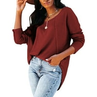 Štednja ženska majica s dugim rukavima Crewneck Duks pokloni za žene opušteno-fit pulover bluza od pultene