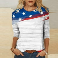 USA Flag Majica Ženska Top American Flag Tee 4. jula Patriotske tee Star Stripes Košulje Nezavisnosti