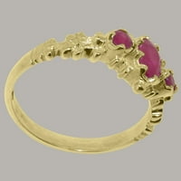 Britanci napravio 14k žuto zlato Prirodni rubin ženski zaručnički prsten - Veličine opcije - Veličina