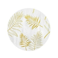 Okrugli ručnik za plažu pokrivač zlata tropsko uzorak palmi listovi zlatni geometrijski cvijet putni