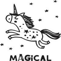 Printtoo magični konj i čarobni tekst znaka kvadratni drveni gumeni dnevnik marke