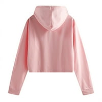 Hanes Hoodies za žene Zip Up Women GOTHIC Slatka labava print casual pulover pulover ružičastih