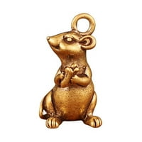 Kreativni sretni mini mesing zodijak štakor za privjesak za mok kućni uredski ukras