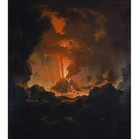 Michael Wutky Black Moderni uokvireni muzej umjetnički print pod nazivom - erupcija montažnog vezuvskog