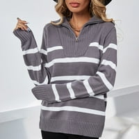 Ženski džemper s visokim vratima s dugim rukavima Duksera sa patentnim zatvaračem Žena udobna džempera