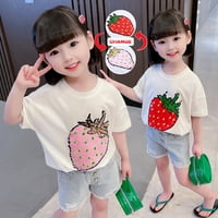 Djevojčica TEE Dečice Dječji pokloni za djecu koja mijenjaju Flip Sequins majica na vrhu ljetne odjeće
