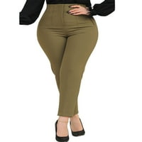 Grianlook Ženske radne haljine uredske poslovne casual letvice dame redovne ravne pantalone za noge
