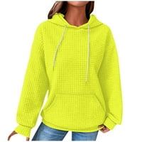 APEPAL ženska modna ležerna pulover sa dugim rukavima na dugim rukavima TOP fluorescentna zelena 3xl