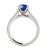 Mauli dragulji za angažovanje prstenova za žene 1. Carat Halo jedinstveni dizajn safir i dijamantski