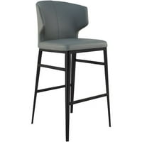Moe's Delaney 29 Tapacirana barska stolica u sivoj i crnoj boji