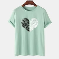 Muškarci Ležerne majice Objavljeni oblik srca Print Okrugli vrat Kratki rukav Pulover vrhove Mekani