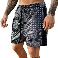 B91XZ muški kratke hlače Muške 3D tiskane mrežice plaže kratke hlače za fitness kratke hlače crna, veličina m