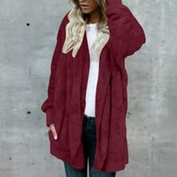 Ženske zimske kapute modna jakna Oplaća topli zimski kaputi vino xxxxl