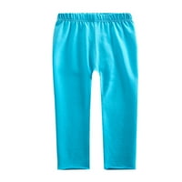 Glookwis djeca elastične struke hlače meke hlače obične udobne gamaše mršave čvrstoće boje dugačke pantnog jezera plavo