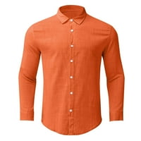 Flannel košulja za muškarce za muškarce Regularne fit plaćene košulje dugih rukava narančasto xxl