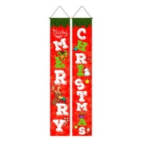 Fugseied Par orah Lokier Banner Božićni trijem Sigurna vrata Viseći sretan božićni baner za Božićni kućni dekor