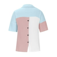 Ženska bluza u boji s džepnim vrhovima Ljetne casual majice Polu majice Ruhom Vreg majica Dugme Down