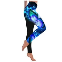 Joga hlače za žene sa džepovima Žene Trendy Leptir Print Yoga hlače plus veličina Ležerne prilike visoke