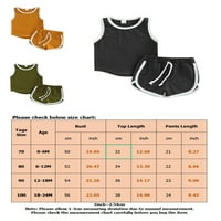 Beiwei Toddler Slatka rukava bez rukava Color Block Loot Ljeto odijelo za dojenčad tenk sportske vrhove + kratke hlače