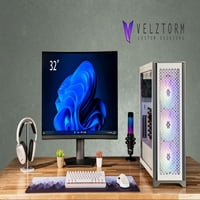 Velztorm White Armi Preduipt Gaming Desktop, AIO, 1000W PSU, Killer WiFi 6e, Win10Home)