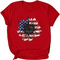 Dabuliu Američka zastavačka košulja za žensku majicu Patriotska majica 4. srpnja Grafičke majice Majice