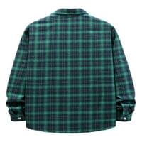 Avamo Muns casual plaid majica rever vrat modna tunika majica MUPE DOWN DOWN HOLD BLOUSE GREEN M