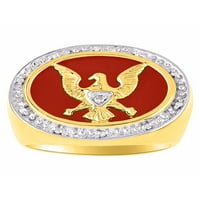 Muški zvoni pozlaćeni srebrni prsten dizajner domorski orlov američki prsten sa dijamantima i crvenim kvarcnim prstenima za muškarce muške prstenove srebrni prstenovi veličine 8,9,10,11,12, muški nakit