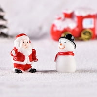 Resin Mini Božić Santa Claus Tree Snowman Figurine Bajk Domaći dekor