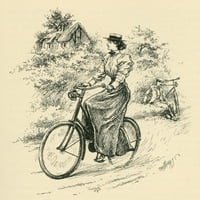 Ženski biciklista 19. veka. Iz magazina Strand objavljen 1897. Print plakata