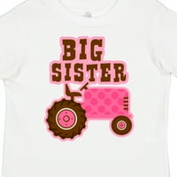 Inktastični ružičasti traktor Big sestrin poklon toddler Toddler djevojka majica