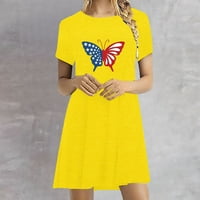 Ženske haljine Ljetne maxi haljine za žene Flutter Fit & Flare haljina žuta 2xl