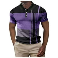 Polo majice za muškarce proljeće i ljetni gumb niz kratki rukav gornji plat plairani rever u boji koji