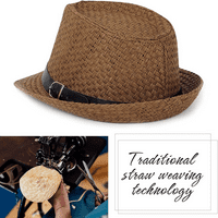 Ljetna slama Fedora šešir kratki rub Panama Sun Hat Trilby Beach Hat za muškarce i žene, kafu, m