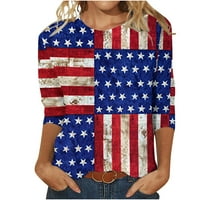 Ženska dana nezavisnosti CrewNeck majica kratkih rukava SAD Patriotske grafičke vrhove Ljetna lagana