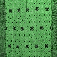 Ahgly Company u zatvorenom trgu orijentalne smaragdne zelene moderne prostirke, 4 'kvadrat