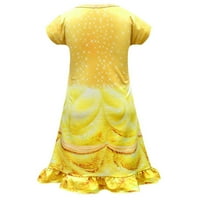 Phenas Little Girls Princess Summer Haljina Crtani ispisana haljina kratka rukava MajicaDress
