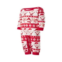 Gureui Božićna porodica Podudaranje pidžama, dugih rukava Okrugli vrat Santa Claus Ispiši vrhove + elastične