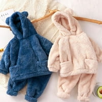 1-4T Baby Boy Girl Bear s kapuljačom toplom odjećom zadebljala zadebljana runa pulover dugih rukava