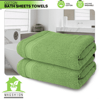 Magshion pamučni lim, prevelizirani mekani set ručnika za kupanje, upijajući brze ručnike za suhu kupanje za SPA hotel, zeleni