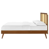 Okvir za krevet platforme, kraljevska veličina, drvo, braon orah, moderni savremeni urbani dizajn, magistar