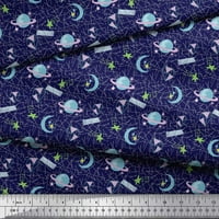 Soimoi plavi pamučni kambrijski tkaninski mjesec i zvijezde Galaxy tkanini otisci sa dvorištem širom