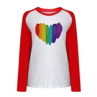 Popust Valentinovo košulje za žene Raglan rukav majica Žene Ležerne prilična bluza Valentinovo grafički