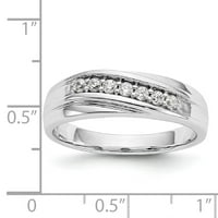 Čvrsti 14K bijeli zlatni muški prsten za vjenčanje sa CZ kubičnom cirkonije veličine 10